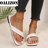 Joskaa 2024 Summer Flats Slippers Women New Clip Toe Flip Flops Fashion Sandals Mules Shoes Walking Shallow Casual   Slides Zapatos