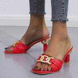 Joskaa 2024 Summer Women's Slippers Sandals Shoes Female Golden Metal Chain Ladies Fashion Casual Slides Mules  Indoor Zapato Mujer