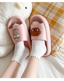 Joskaa Summer Women Thick Sole Slippers Indoor Home Non-Slip Slipper Casual Beach Slides EVA Household Cartoon Dog Animals Shoes