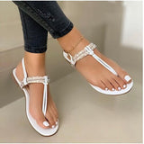 Joskaa Women Flats Clip Toe Sandals Summer Crystal Slippers Ladies Shoes 2024 New Fashion Party Trend Beach Slides Causal Rome Zapatos