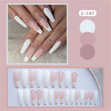 Joskaa 24P Fake Nails Press on Nails Set Diamond Streamer Flash Fly Butterfly Seamless Removable False Nail Barbie Nail August Nails 2024