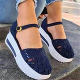 JOSKAA Fashion Women Hollow Out Sandals Summer Flat Heels Sandals Female Casual Sewing Women Shoes Platform Sandals Ladies Sandalias