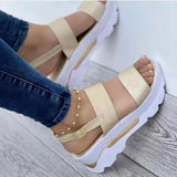 Joskaa Women's Sport Sandals Platform Summer Shoes For Women Flats Open Toe Slip-On Casual Shoe Thick Bottom Sandals Ladies Sneakers