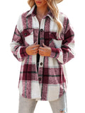 Joskaa Plaid Jacket Women Coat 2024 New Autumn Winter Vintage Stylish Pockets Oversized Jacket Coat Long-Sleeved Casual Warm Chic Tops