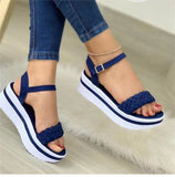 Joskaa New Women Sandals Summer  Fashion Peep Toe Flip Flops Buckle Non-Slip Platform Sandals Woman Sandalia Feminina Plus Size 35~43