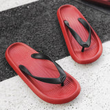 Joskaa Couples Flip Flops For Women  2024 Summer Women Slippers Outdoor Solid Black Anti-Skid Beach 5Cm Thick Sole Platform Slipper