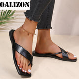 Joskaa 2024 Summer Flats Slippers Women New Clip Toe Flip Flops Fashion Sandals Mules Shoes Walking Shallow Casual   Slides Zapatos