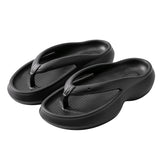 Joskaa Couples Flip Flops For Women  2024 Summer Women Slippers Outdoor Solid Black Anti-Skid Beach 5Cm Thick Sole Platform Slipper