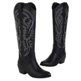 JOSKAA Country Concert Outfit Summer White Cowboy Cowgirls Western Boots Embroidery Fashion Women Knee-High Boots Autumn Design women's Boots Shoes