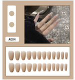 Joskaa 24pcs Long Gradient Nude False Nail With Glue Simple Ins Style Artifical Press On Nails Acrylic Nails Blueberry Milk Nails