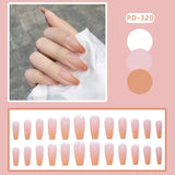 Joskaa 24pcs Girls Summer Holiday Gradient Blue Fake Nail Sweet Short Square Nail Art Tips with Glue Women Smooth Fake Nail Blueberry Milk Nails