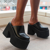 Joskaa Platform Minimalist Wedge Mules Sandals 2023 Spring Summer Shoes Walking Comfy Great Quality Dropship Women Shoes Mules Pump