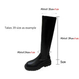 Joskaa Women Over The Knee High Boots Motorcycle Chelsea Platform Boots 2022 Winter Gladiator Fashion PU Leather High Heels Boots Shoes