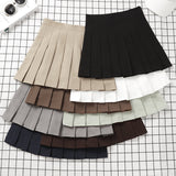 JOSKAA 2024 new Harajuku Kawaii Fashion Korean Style Y2K Aesthetic Neutral Colors Pleated Tennis Skirt