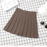 JOSKAA 2024 new Harajuku Kawaii Fashion Korean Style Y2K Aesthetic Neutral Colors Pleated Tennis Skirt