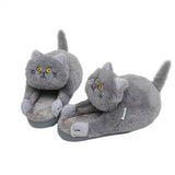 Joskaa Cuddly Hug Cat Slippers Women Men Winter Home Slides Kawaii Floor Shoes Furry Slippers Girl White Mules Funny Cute Gift Slippers