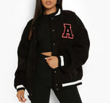 Joskaa Embroidery Letter Varsity Jacket