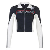 Joskaa Logo Embroidered Cropped Moto Jacket