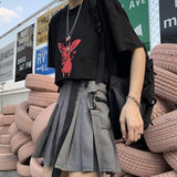 JOSKAA 2024 new Harajuku Streetstyle Tactical Utility Skirt (Black/Grey)